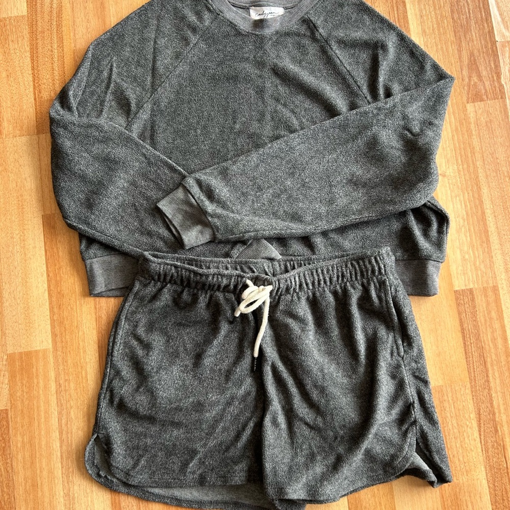 Carly Jean Los Angeles Gray Pajama Set